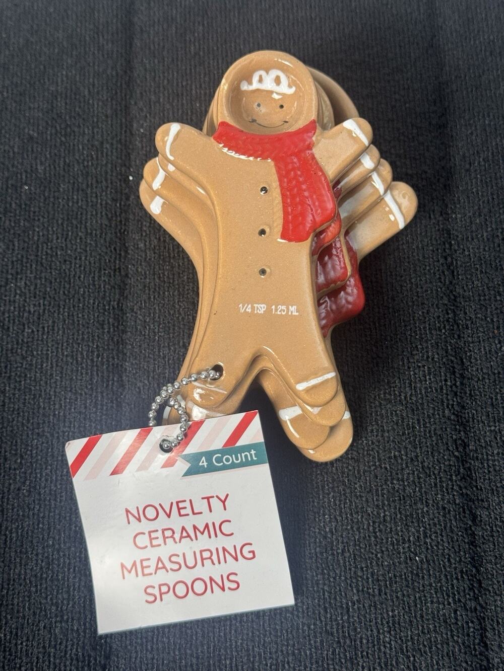 Gingerbread Man Novelty Ceramic Measuring Spoons Bullseye (Set of 4)
